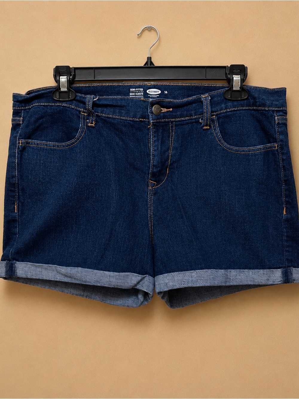 Old Navy Dark Blue Rolled-Hem Denim Shorts